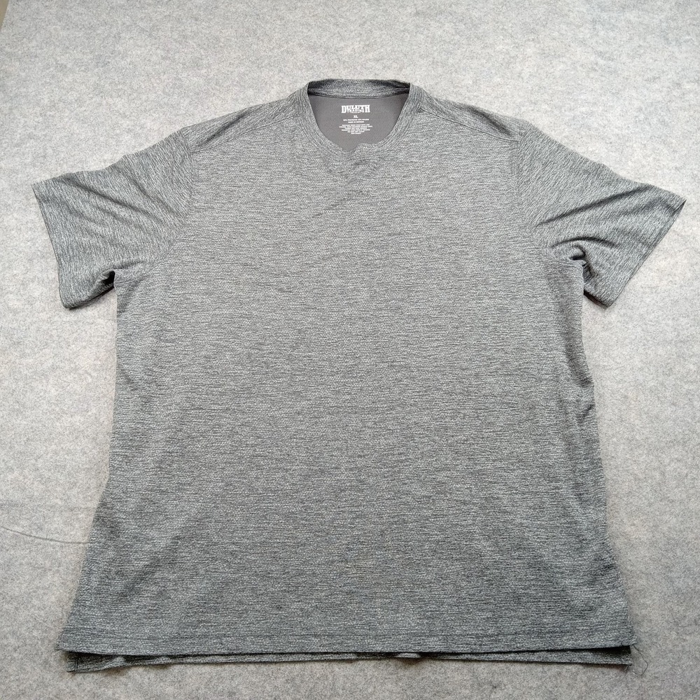 Duluth Trading Shirt Mens XL Gray Heather Short Sleeve Performance Crewneck Tech